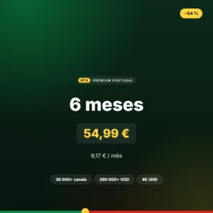 Subscrição IPTV 6 meses com guia TV